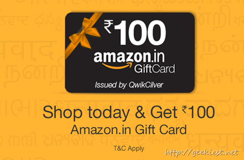 Shop and get INR 100 Amazon Giftcard