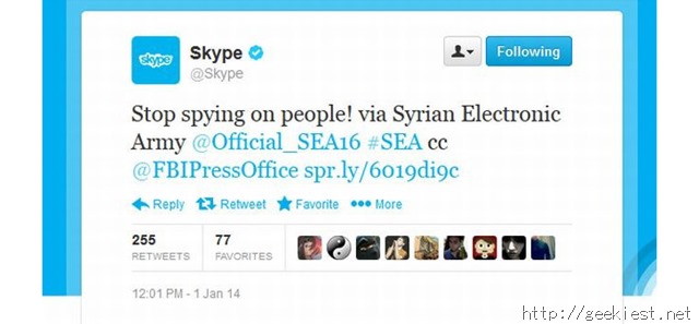 Skype Twitter account hacked