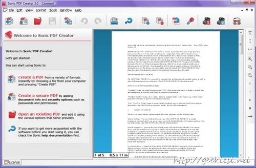 Sonic PDF creator full version License