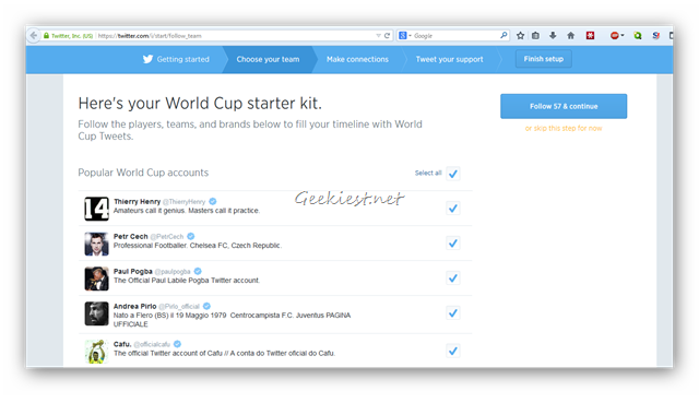 Twitter WC Popular Football Accounts