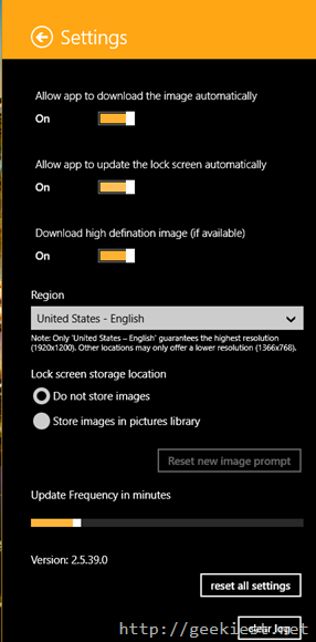 Use Bing images as lock screen images