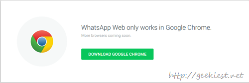 Whatsapp web supports only chrome
