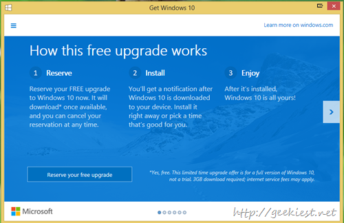 Windows 10 Update reservation