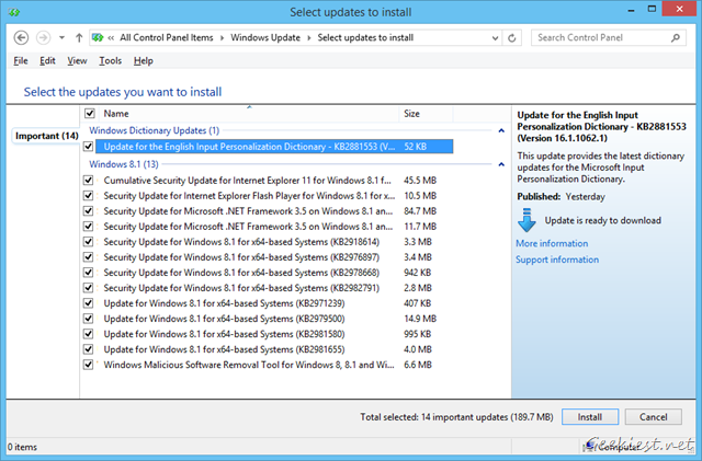 Windows 8.1 August Updates