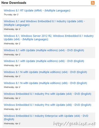 Windows 8.1 Update available for for MSDN and TechNet subscribers
