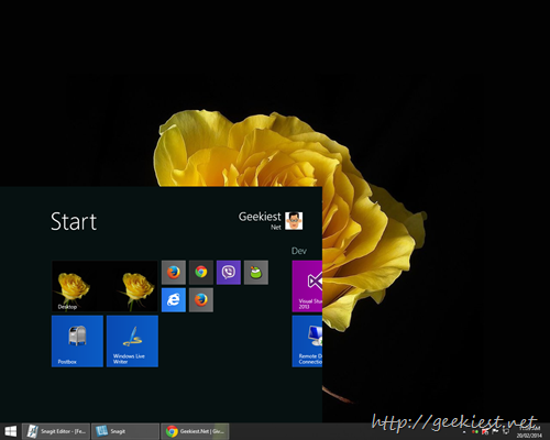 Windows 8 Mini start screen