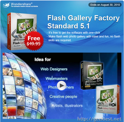 Wondershare Flash Gallery Factory for free