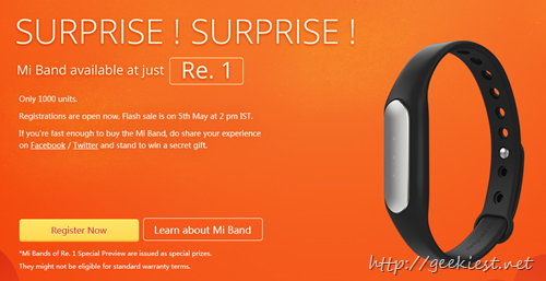 Xiaomi Mi Band registration open– You may get it for INR 1