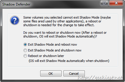 exiting shadow mode