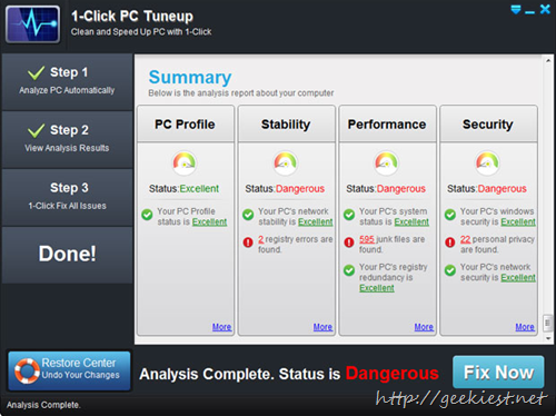 free 1-Click PC Tuneup  license