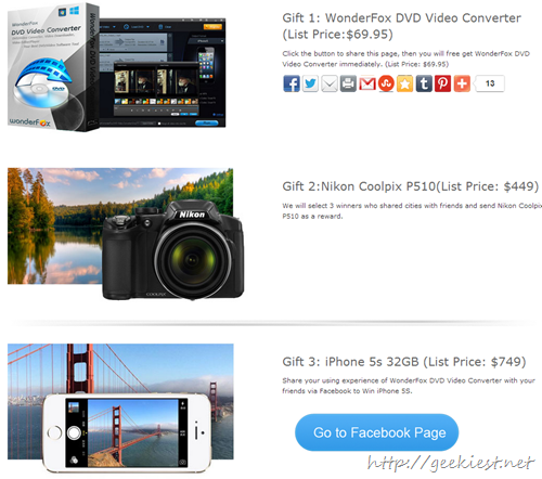giveaway iPhone 5s, Nikon P510