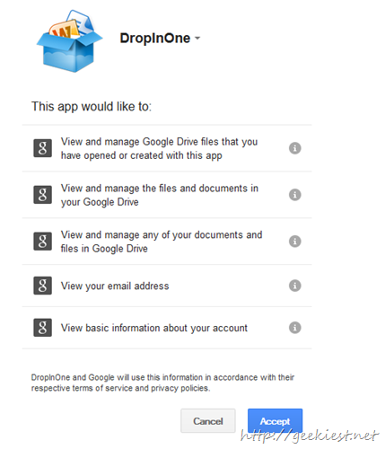 google drive dropinone