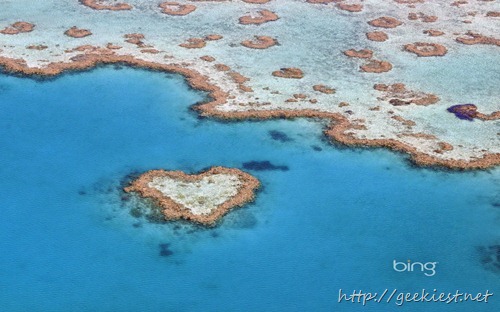 Heart Reef, part of the Great Barrier Reef in Queensland, Australia