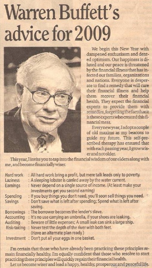 Warren Buffett's simple advices