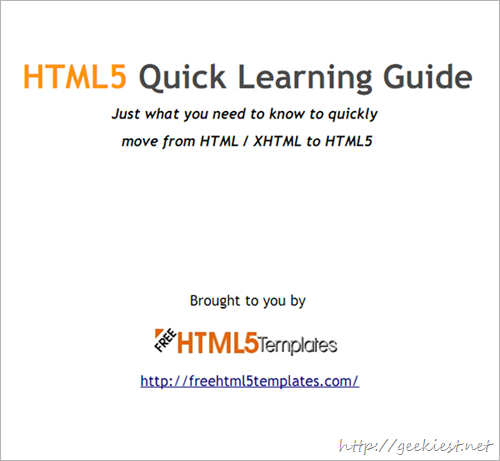 HTML5 Quick Learning Guide from FreeHTMLTemplates