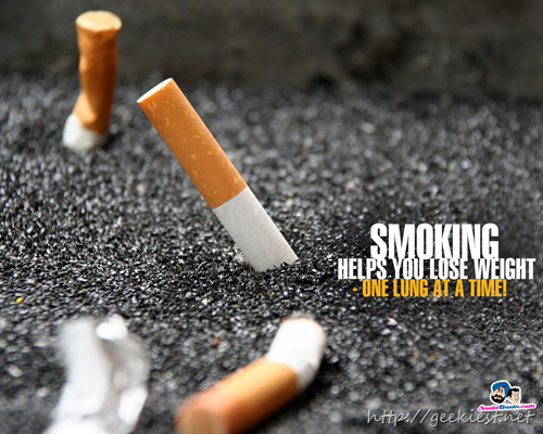 Wallpaper-  Smoking help you to loose weight one lung at a time