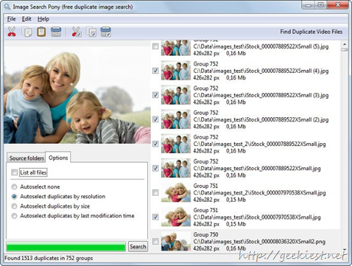 Visual Search Pony Free duplicate image finder