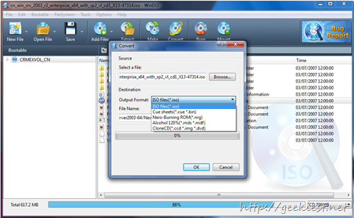 WinISO has ability to convert ISO file(s) and other image files WinISO has ability to convert ISO file(s) and other image files