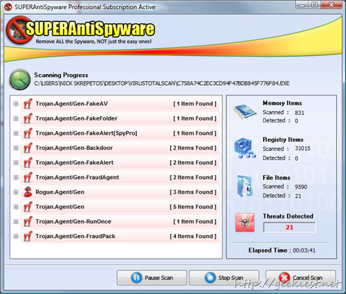 Geekiest Giveaway 2013- Free SUPERAntiSpyware Professional Edition full version licenses