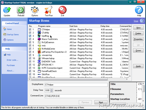 Free Startup Faster 3.3 worth $29.95