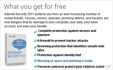 Free F-Secure Internet Security 2011 6 Months License Key