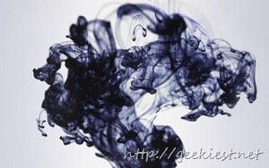Black ink dissolving in water