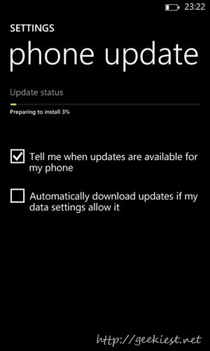 installing update lumia