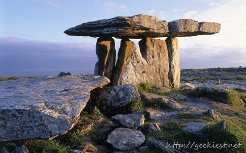 Poulnabrone Dolmen in the Burren, County Clare, Ireland