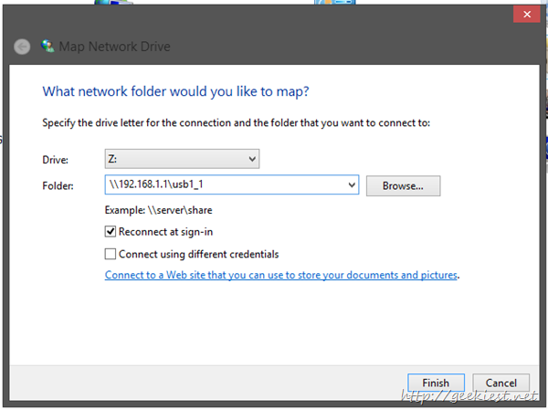 mapping drive Windows 8