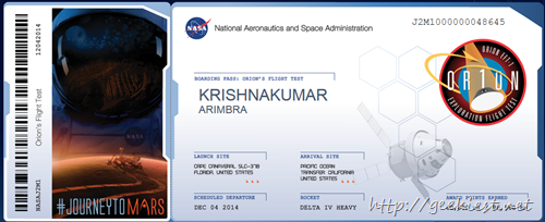 name to Mars on Orion