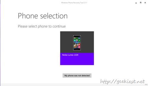select Phone to downgrade to Windows 8