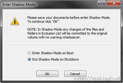 shadow defender entering shadow mode