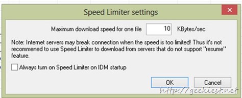 spped limiter settings